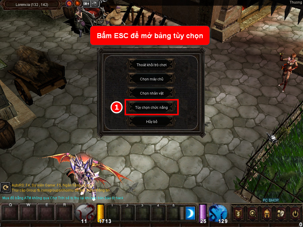Chức năng chính của Game MU Thần Vũ Chức năng chính của Game MU Thần Vũ